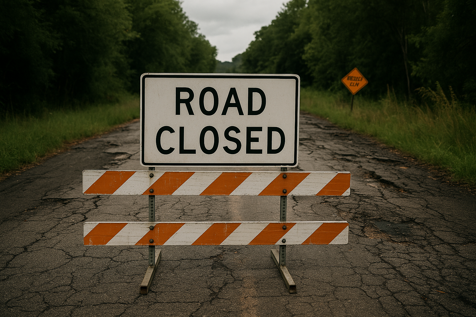 image show road closure sign